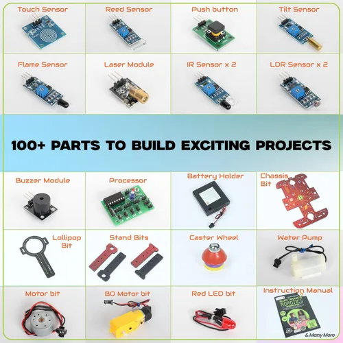 Vista 6 de ButterflyEdufields - Kits de robótica STEM 40 en 1 para niños de 8 a 12 años Proyectos de robots de bricolaje para niños con tablero electrónico