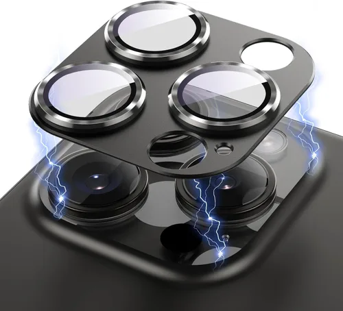 Vista 8 de Korecase Protector de lente de cámara para iPhone 15/iPhone 15 Plus, protección contra caídas, resistente a los arañazos, cubierta de cámara de Negro