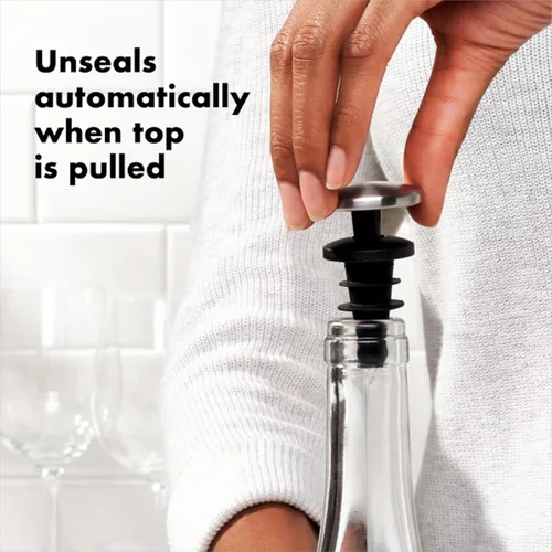 Vista 5 de OXO SteeL - Tapón de vino expandible a prueba de fugas (paquete de 2)