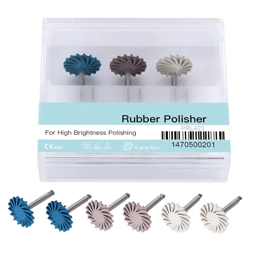 Rueda de pulido de goma dental, rueda de pulido de resina compuesta, sistema de diamante, kit de disco RA de 0.551 in