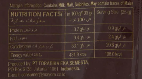 Vista 2 de Kopiko Kopiccino con gránulos de chocolate - Café instantáneo sabor capuchino (10 sobres)
