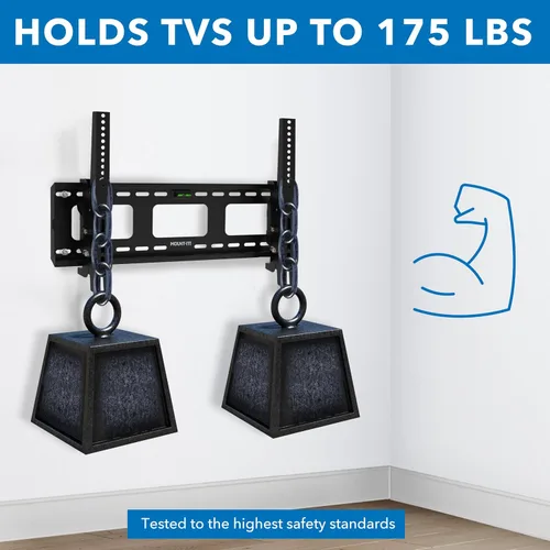 Vista 4 de Marca: MOUNT-IT! Soporte para pared con inclinación, reclinable, muy resistente, universal para televisores de 23 a 37 pulgadas Negro
