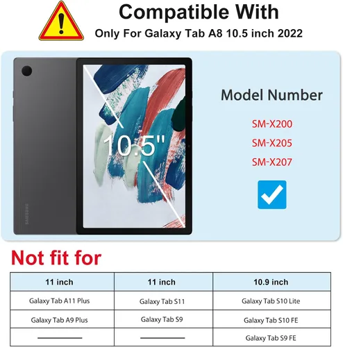 Vista 2 de SPARIN Paquete de 3 protectores de pantalla para Samsung Galaxy Tab A8 de 10.5 pulgadas, protector de pantalla de vidrio templado para Galaxy Tablet