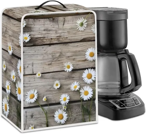 Vista 47 de Funda para cafetera, poliéster, azul, se adapta a la mayoría de máquinas de café estándar, protector resistente al polvo, huellas dactilares