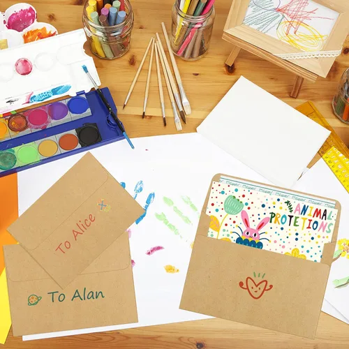 Vista 5 de Eupako Sobres de papel blanco A2, paquete de 250 sobres de invitación de 4.375 x 5.75 pulgadas, autosellados para RSVP, boda, notas