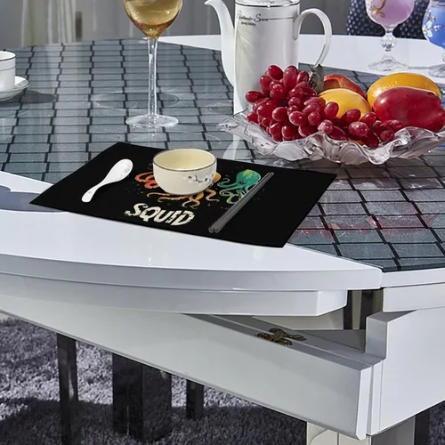 Vista 4 de Squid Squad Placemats Set of 6 Resistant Table Mats Washable Place Mats for Dinner Party Table Decoration