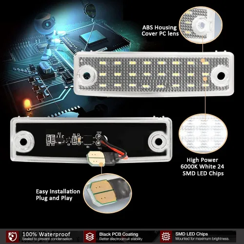 Vista 6 de D-Lumina Conjunto de luces LED para placas de matrícula con lámpara de etiqueta compatible con Toyota 4Runner 1996-2024 y Sequoia 2008-2022