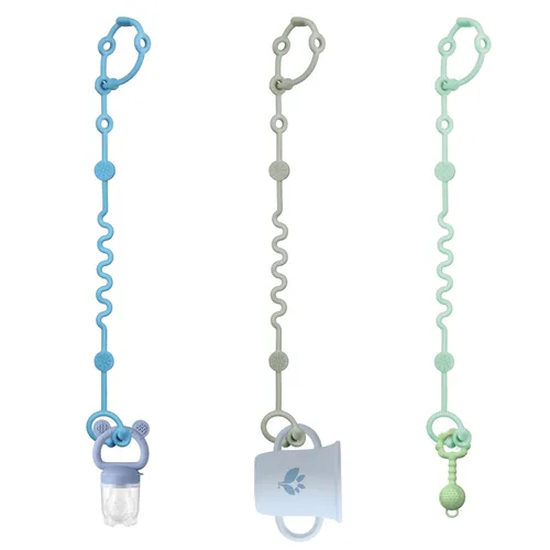 Vista 14 de Correas de juguete LittleHugs para bebé, soporte de juguete ajustable para accesorios de cochecito, clip de silicona para chupete, correa esencial