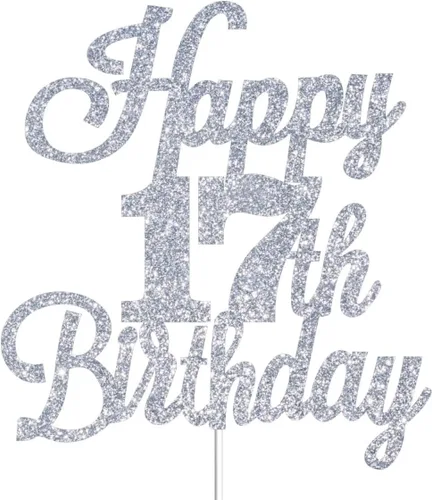 Vista 52 de Decoración para tartas de cumpleaños número 14 con purpurina plateada, decoración de cumpleaños de 14 años, decoración de cumpleaños de 14 años