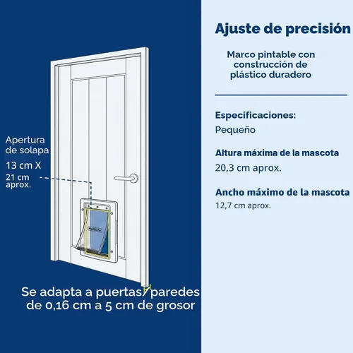 Vista 4 de Puerta para mascotas PetSafe plástico con solapa suave de color, Mediano, M, Blanco