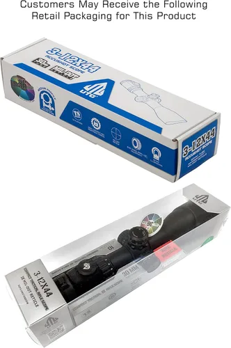 Vista 11 de UTG 3-12 x 44 de 30 mm, de obturador compacto, AO, Mil-Dot, de 36 colores, con anillos