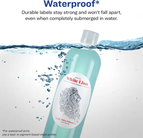 Vista 2 de Avery Etiquetas ovaladas impermeables duraderas, tecnología Sure Feed, 4.25 x 2.5 pulgadas, 300 en total, etiquetas impermeables resistentes al