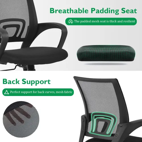 Vista 3 de PayLessHere Juego de escritorio y silla de oficina en casa de 32 pulgadas, escritorio para computadora de 32 pulgadas con silla de oficina Negro