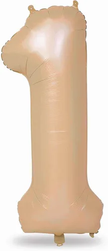 Vista 210 de Globos beige de 40 pulgadas con números grandes 3, globos de helio de dígito 3 de color blanco marfil autoinflables para terceras niñas, globos