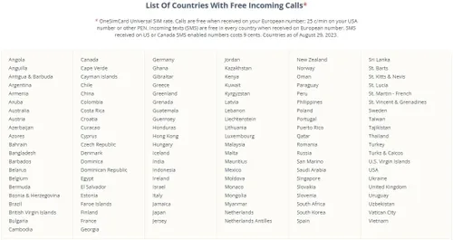 Vista 2 de OneSimCard Tarjeta SIM universal E 3 en uno para uso en más de 200 países con crédito de $5. Voz, texto y datos móviles tan bajos como $0.01 por MB.