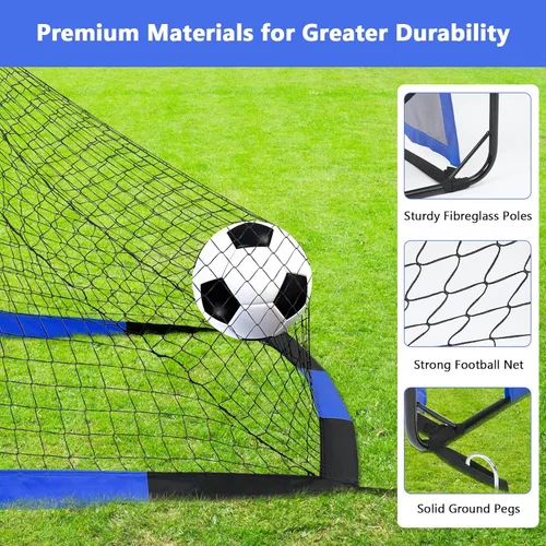 Vista 4 de MoKo Soccer Goals for Backyard, Large Size Pop Up Goal Net with Target Panel, Portable Soccer Training Equipment for Kids Practice, Outdoor Sports