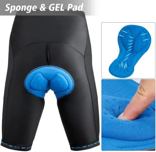 Vista 4 de ROTTO Pantalones cortos de ciclismo para hombre con acolchado de gel