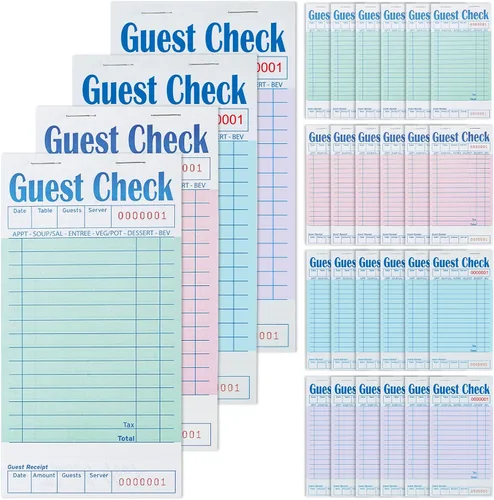 Vista 10 de ZPARIK Libros de cheques de invitados para servidores, bloc de notas de servidor, paquete de 6, papel de color natural, bloc de notas para camarera