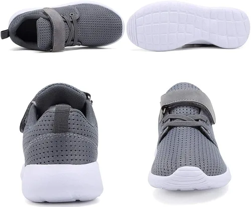 Vista 5 de Toednnqi - Zapatos deportivos para niños y niñas, livianos, transpirables, con correa, para correr