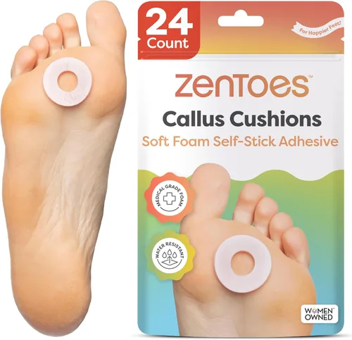 Vista 8 de ZenToes Cojines redondos de espuma con adhesivo autoadhesivo resistente al agua, protege el pie, el talón y los dedos de los pies de roces y Beige