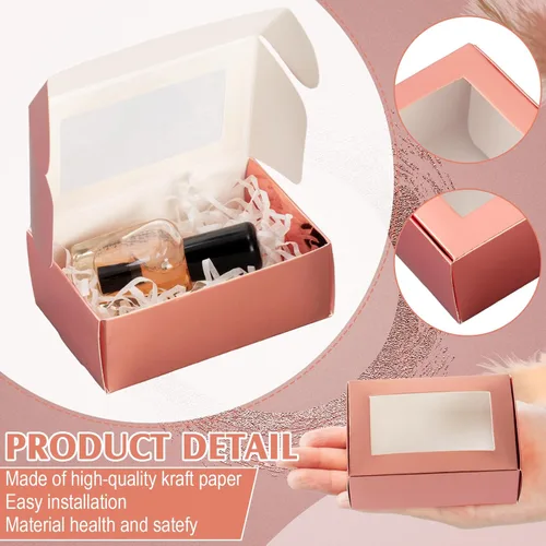 Vista 141 de Zonon 30 piezas de cajas de jabón para embalaje casero, mini cajas de regalo de papel kraft con ventana para panadería, caramelos, fabricación