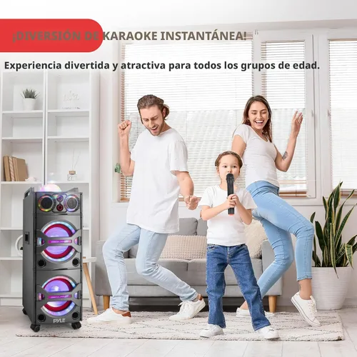 Vista 5 de Pyle - Sistema de altavoces PA portátil con Bluetooth - Sistema de altavoces PA portátil activo de 2000W con Bluetooth para exteriores con entrada