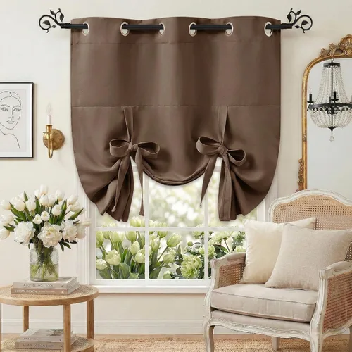 Vista 15 de Pony Dance Cenefa Enrollable Beige - Cenefa de Ventana para Cocina Cortina Enrollable con Ojales para Decoración del Hogar Cenefa Ajustable, 42''An