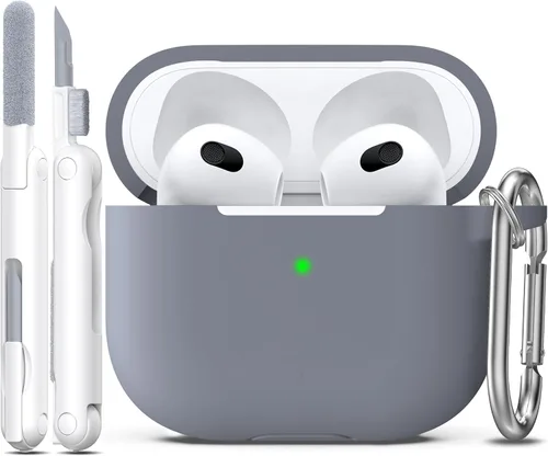 Vista 83 de Funda para AirPods con llavero, protección completa, de silicona, accesorios para AirPods, funda para chicas con estuche de carga inalámbrico