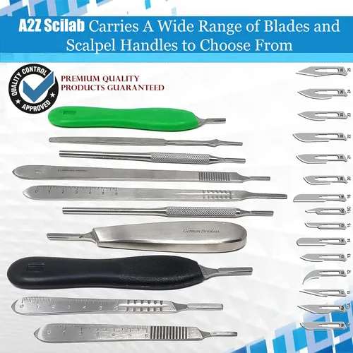 Vista 7 de Mango de bisturí de lujo #8, acero inoxidable (se adapta a cuchillas de bisturí tamaño #60, #70)