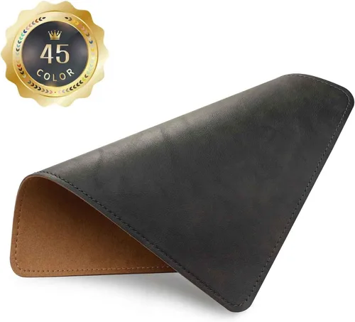 Vista 43 de Alfombrilla para mouse, alfombrilla de mouse de poliuretano, alfombrilla de mouse de cuero con borde cosido base de microfibra con antideslizante