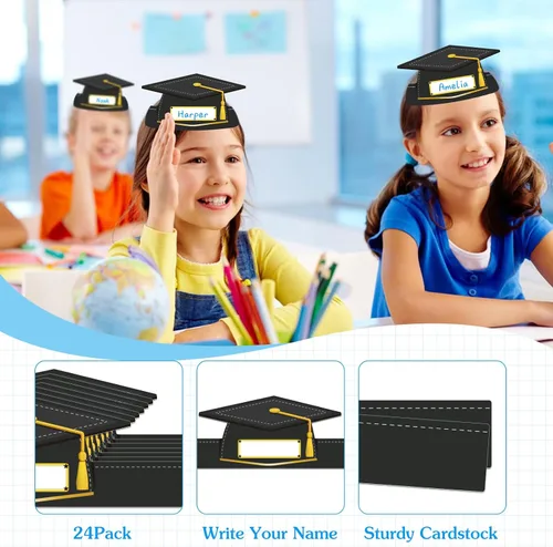 Vista 4 de D4DREAM 24pcs Paper Crowns Craft Kits Adjustable Paper Caps Hats for Kids Students Kindergarten Preschool Party Supplies