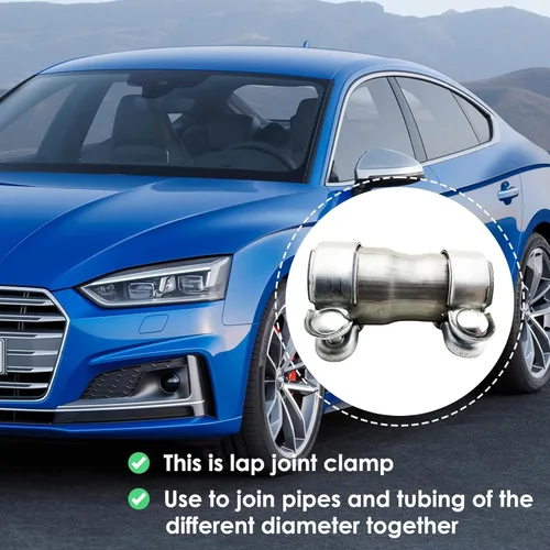 Vista 4 de Kingsea Stainless Steel Exhaust Pipe Fitting, Exhaust Sleeve, Connection Diameter 50 mm to 65 mm, Pipe Connector Exhaust Clamp