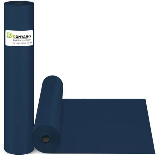 Vista 29 de Papel de regalo negro de 15 x 390 pulgadas, rollo de papel kraft para tablón de anuncios, papel de arte, caballete de póster, rollo de papel