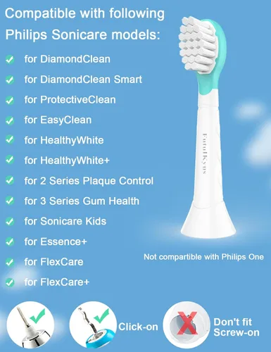 Vista 2 de Cabezales de repuesto para niños de Philips Sonicare: Cepillo de dientes eléctrico suave para niños de 3+ años, cabezal de cepillo compacto
