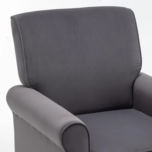 Vista 17 de Sillón clásico con marco de madera de abedul y cómodos reposabrazos enrollados, sillones para sala de estar, dormitorio y decoración de oficina