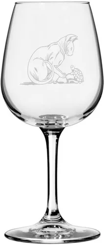 Vista 116 de Copa de vino de 12.75 onzas con temática de gato abisinio grabada para todo uso Abisinio (Cara)