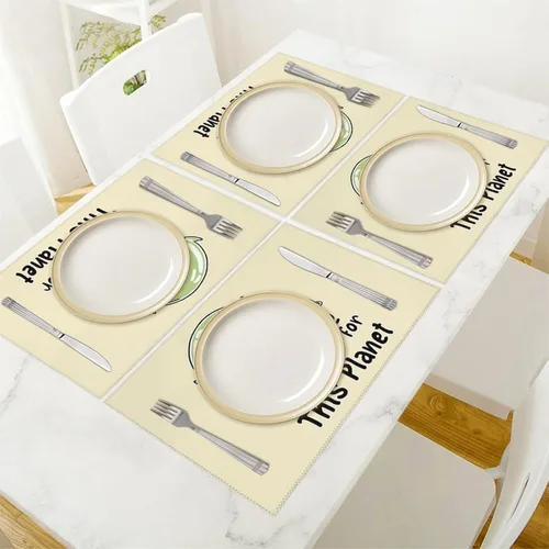 Vista 5 de Alienes Cute for This Planet Placemats Set of 6 Resistant Table Mats Washable Place Mats for Dinner Party Table Decoration
