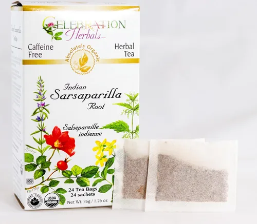 Vista 2 de Celebration Herbals Bolsas de té de raíz de zarzaparrilla orgánica, 24