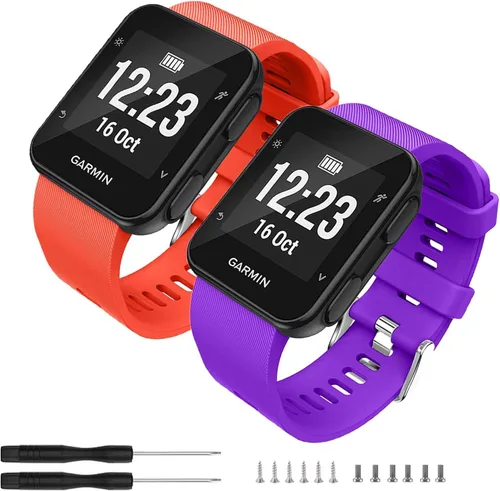 Vista 33 de GVFM banda compatible con Garmin Forerunner 35, silicona suave correa de repuesto para reloj inteligente Garmin Forerunner 35, se ajusta a muñeca