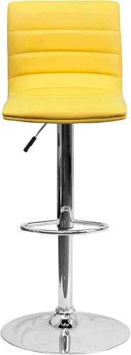 Vista 25 de Flash Funiture silla de bar ajustable con base cromada, Vinilo, Gris