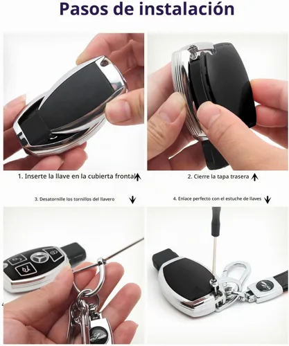 Vista 7 de For Mercedes Benz Key cover & Key chain accessories (Black set)
