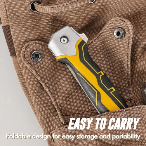 Vista 6 de KATA Sierra Jab plegable para paneles de yeso, cuchillo para paneles de yeso con mango de agarre suave, sierra de mano con ojo de cerradura, sierra