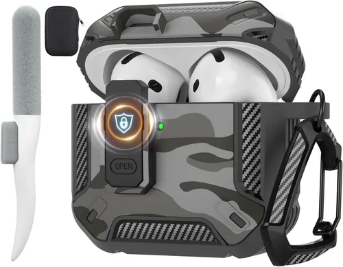 Vista 61 de Maxjoy Funda para AirPods Pro de 2ª/1ª generación con cerradura, funda protectora para AirPods Pro 2 con llavero compatible con Apple AirPod Pro2