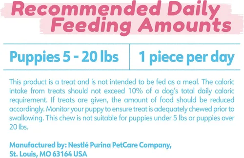 Vista 9 de Masticables para dentición de cachorro Dentalife para perros pequeños de 3 meses en adelante, sabor a pollo, 17.3 oz., 19 masticables - Bolsa de 19