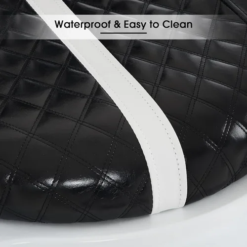 Vista 6 de BarberPub Silla de peluquería vintage de lujo de metal resistente, multiusos, profesional, hidráulica, reclinable, salón de belleza, silla de spa