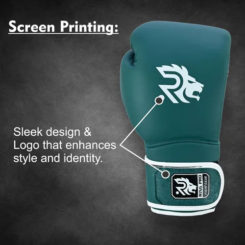 Vista 6 de Ring Pro Leather Boxing Gloves with Strap – Premium for Training, Sparring, MMA, Kickboxing, Muay Thai (Unisex)
