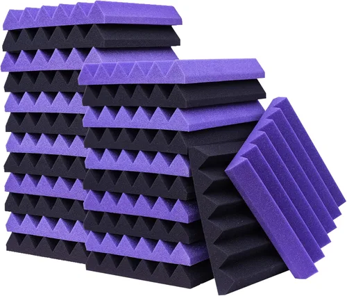 Vista 9 de Paquete de 24 Paneles Acústicos, Paneles de Espuma a Prueba de Sonido de 2" x 12" x 12" para Pared, Paneles de Cancelación de Ruido Absorbentes