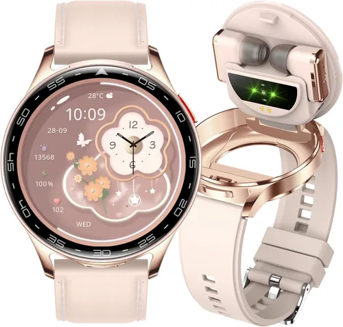 Vista 9 de Reloj inteligente Alliget con auriculares, reloj inteligente Bluetooth 2 en 1, reloj inteligente de 1.39" con pantalla HD IPS para hombres