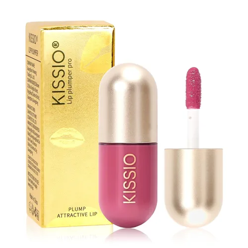 Vista 21 de KISSIO - Rellenador de labios, brillo labial con color, suero de labios con extractos de plantas, brillo hidratante para labios más voluminosos e