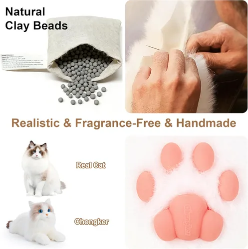 Vista 5 de Chongker Animales de peluche para microondas y pesados, 2 libras de peluche con calefacción de gato con almohadilla térmica extraíble sin perfume
